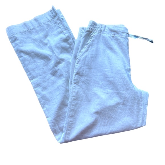 Women's White Drawstring Pants - Picture 4 of 7